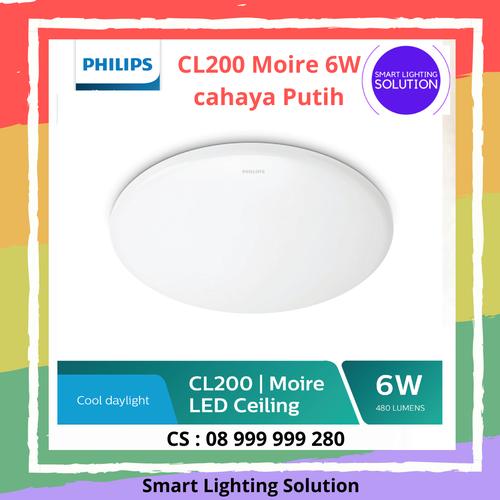 [EZM.1070247] Philips Lampu Plafon LED CL200 - Cahaya Putih 6W Ceiling 22.5cm