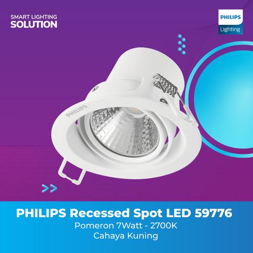 [EZM.1070252] Philips Lampu Pomeron Recessed Spot LED- 7W 2700K Cahaya Kuning 59776