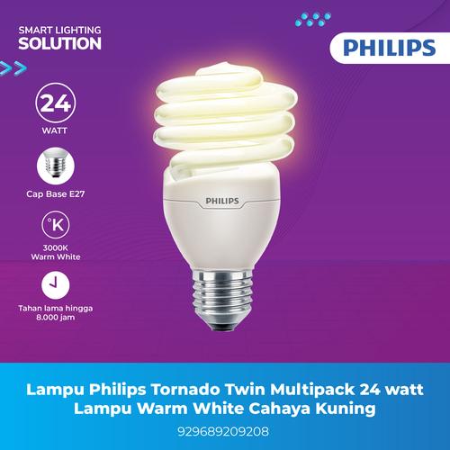 [EZM.1070288] Lampu Philips Tornado Twin Multipack 24 watt Lampu Warm White Kuning