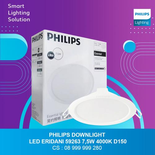 [EZM.1070290] PHILIPS DOWNLIGHT LED ERIDANI 59263 7,5W 4000K D150 , Cahaya Natural