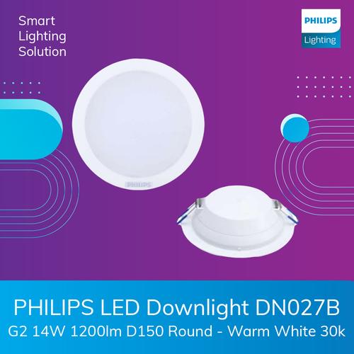 [EZM.1070310] PHILIPS LED Downlight DN027B G2 14W 1200lm D150 Round - Warm White 30k
