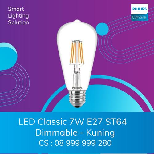 [EZM.1070317] PHILIPS LED CLASSIC 7W E27 ST64 DIMMABLE - WARM WHITE , LAMPU EDISON