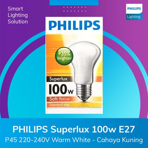 [EZM.1070329] PHILIPS Superlux 100w E27 P45 220-240V Warm White - Cahaya Kuning