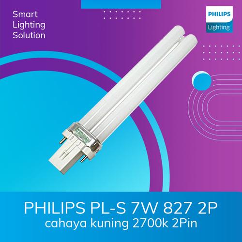 [EZM.1070333] PHILIPS PL-S 7W 827 2P - cahaya kuning 2700k 2Pin