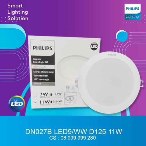 [EZM.1070338] Lampu Philips Lampu Plafon Downlight LED 11W Warm White Kuning 3000k