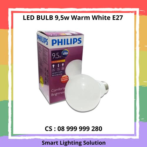 [EZM.1070342] Philips LED Bulb 9.5w E27 Warm White - Cahaya Kuning 3000K