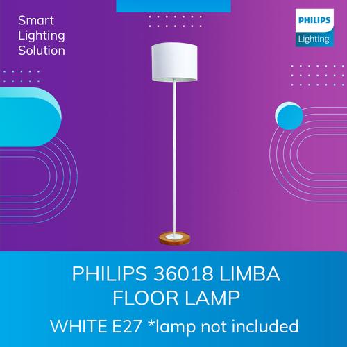 [EZM.1070372] Philips Floor Lamp 36018 Limba White E27-Lamp Not Included