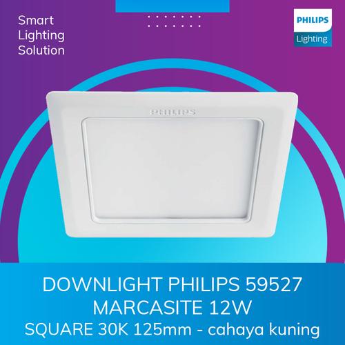 [EZM.1070373] DOWNLIGHT PHILIPS 59527 MARCASITE 12W SQUARE 30K 125mm - cahaya kuning