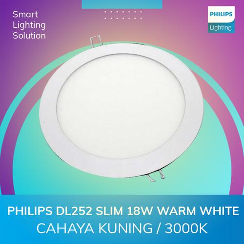 [EZM.1070394] Philips LED Downlight Slim DL252 18W 3000K Warm White-Kuning