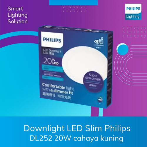 [EZM.1070417] Philips Downlight LED DL252 Slim 20W 3000K Warm White-Cahaya Kuning
