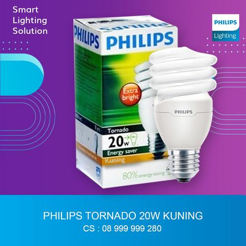 [EZM.1070433] Philips Tornado 20W E27 220-240V Warm White-Kuning