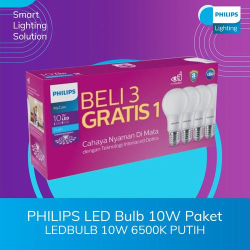 [EZM.1070462] Philips Lampu Bohlam LED Bulb Paket 10W Cahaya Putih