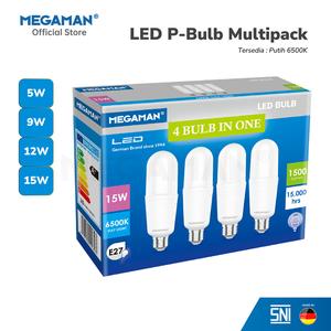 [EZM.9200008] Lampu LED Stick Diamond Multipack MEGAMAN 5-15W E27 4PK 170-240V 6500K/Putih