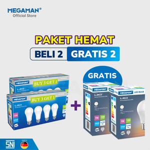[EZM.9200022] Paket Hemat Beli 2 Lampu Multipack 12W 6500K Putih Gratis 2 Lampu Sensor LED Bulb 9W Putih
