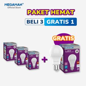 [EZM.9200030] Paket Hemat Beli 3 Gratis 1 Lampu Bohlam LED X-Serial HB MEGAMAN YTA60Z2 3000K-6500K