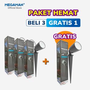 [EZM.9200032] Paket Lampu Taman Tancap Lawn Light 7W MEGAMAN ZDL3020 3000K Kuning