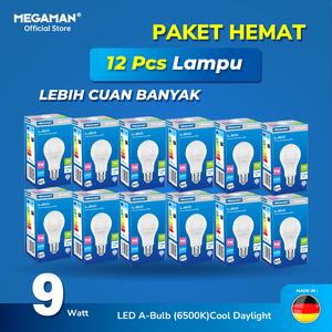 [EZM.9200054] Paket Hemat 12 PCS Lampu LED 9W MEGAMAN YTA60Z1 Original Grosir 1 Lusin