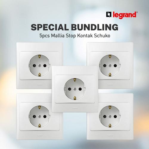 [EZM.7200002] 5pcs - Legrand Mallia Stop Kontak Schuko - 281126