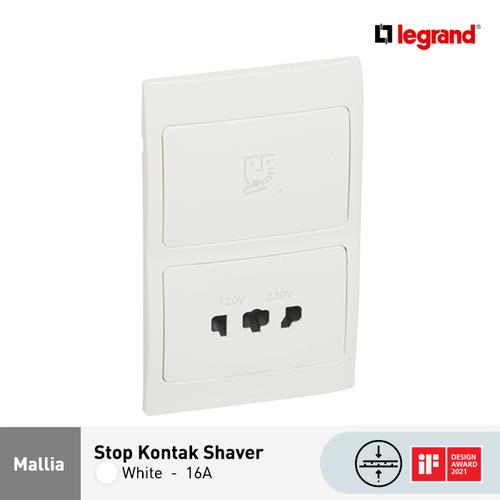 [EZM.7200007] Legrand Mallia Stop Kontak Shaver - Putih