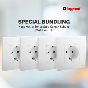 [EZM.7200027] 4pcs - Legrand Mallia Sense Stop Kontak Schuko 16A - 281126MW