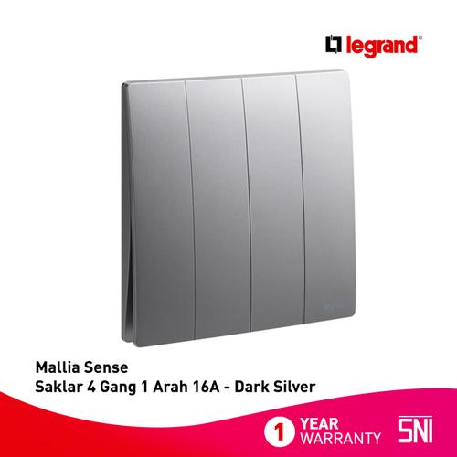 [EZM.7200058] Legrand Mallia Sense - Saklar 4 Gang 1 Arah - 16A