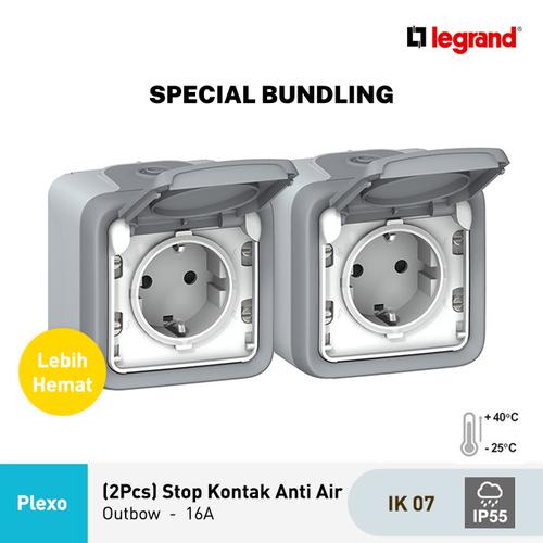 [EZM.7200090] (2PCS) Legrand Plexo Stop Kontak Anti Air IP55 - 16A