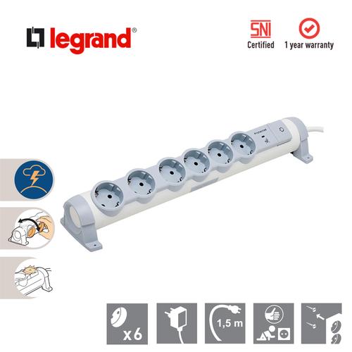 [EZM.7200131] Legrand Stop Kontak Anti Petir (Surge Protect) 6 Socket - Kabel 1,5 M