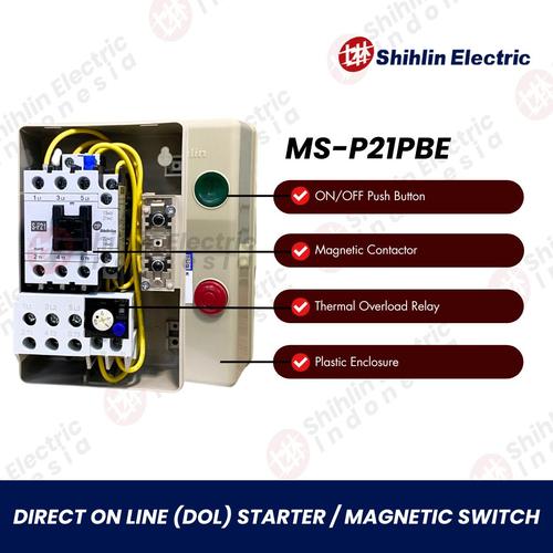 [EZM.1050001] DOL Starter / Magnetic Switch MS-P21PBE (6,5A/9A/11A) 220V / 380V Shihlin