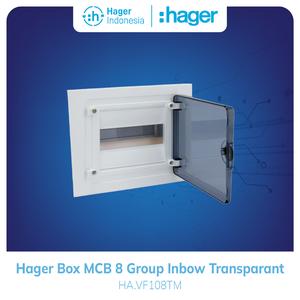 [EZM.7600061] Hager Box MCB 8 Group Inbow Transparant VF108TM 8 Modul