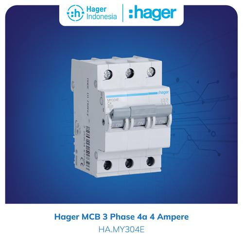 [EZM.7600072] Hager MCB 3 Phase 4a 4 Ampere - MY304E