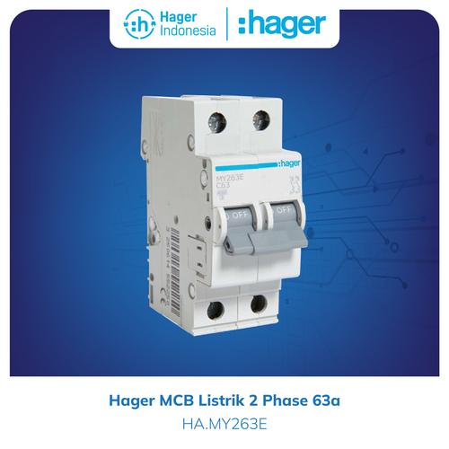 [EZM.7600073] Hager MCB Listrik 2 Phase 63a 63 ampere - MY263E
