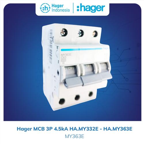 [EZM.7600093] Hager MCB 3 Phase 63a 63 ampere 4.5kA - MY363E