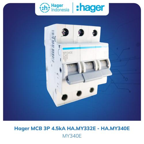 [EZM.7600094] Hager MCB 3 Phase 40a 4 ampere 4.5kA - MY340E