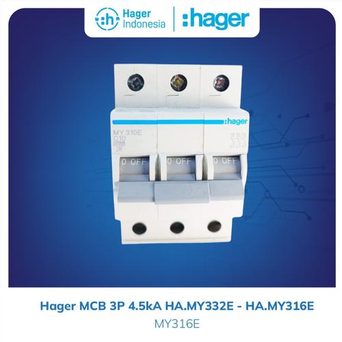 [EZM.7600099] Hager MCB 3 Phase 16a 16 ampere 4.5kA - MY316E