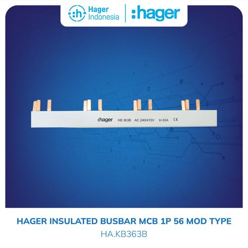 [EZM.7600104] Hager Rel MCB Busbar Sisir MCB 3 Phase 63a 63 ampere 57 Mata - KB363B