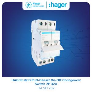 [EZM.7600107] Hager Changeover Switches COS 2P 32a Change Over Genset - SFT232