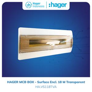 [EZM.7600110] Hager Box MCB Outbow 18 Group Transparant - VS118TVA