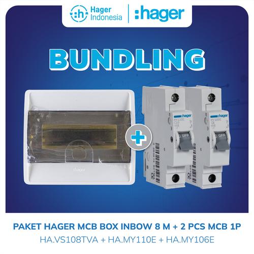 [EZM.7600126] Hager Paket MCB Box 8 Group Outbow 2 MCB 1P 6A 10A