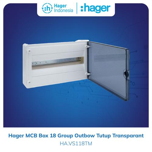 [EZM.7600145] Hager Box MCB 18 Group Outbow Transparant - VS118TM