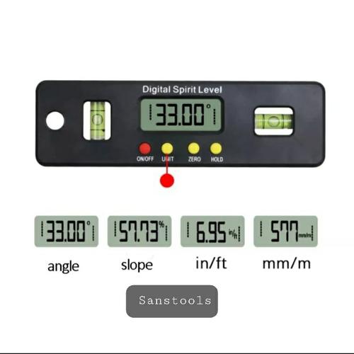 [EZR.3600278] Inclinometer pengukur sudut kemiringan / waterpas waterpass digital 6"