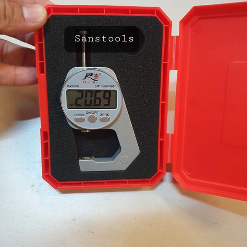 [EZR.3600286] digital thickness gauge 0-20mm pengukur ketebalan bahan benda plat