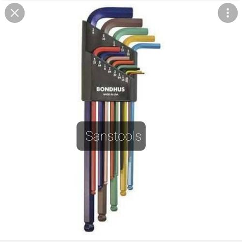 [EZR.3600355] Bondhus 69637 Rainbow Ball end L key set 0,050" - 3/8" 13pcs Kunci L