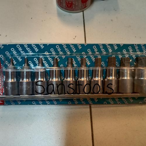 [EZR.3600610] Kunci Sock L / Socket Hexbit set Wipro H3-H17 3-17mm 10pcs hex bit