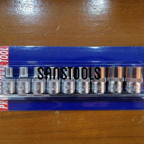 [EZR.3600920] star socket set 9pcs wipro 1/2" E8-E24 mata kunci sok bintang female