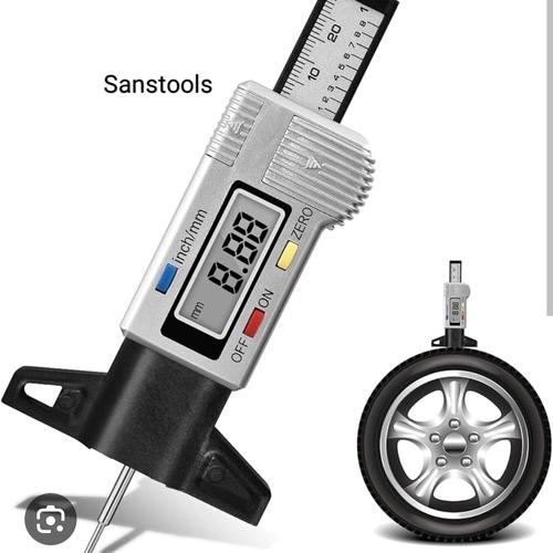 [EZR.3600954] Digital tyre tire depth gauge gage pengukur ketebalan Ban murah +batre