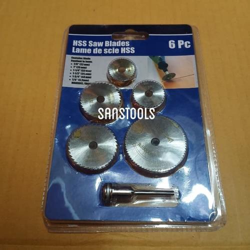 [EZR.3600975] rotary saw blade kit 6pcs mata gergaji bulat mini dremel Hss cutter
