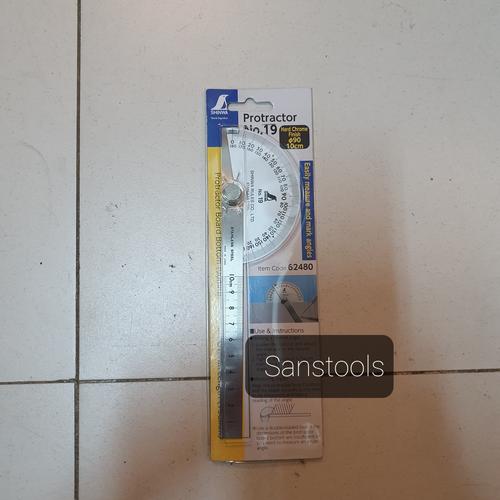 [EZR.3601031] Shinwa No. 19 penggaris mistar siku busur derajat protractor japan Ori