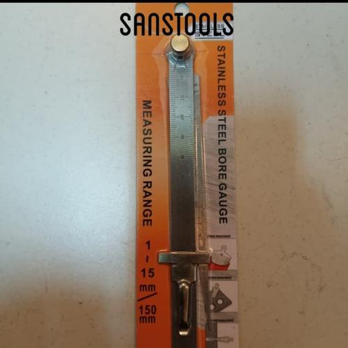 [EZR.3601072] Mistar 15cm + bore taper gauge 15mm taper gage alat ukur kedalaman