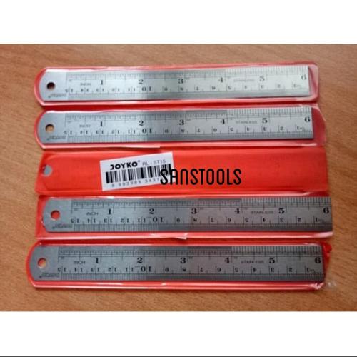[EZR.3601085] Mistar penggaris 15cm Joyko steel ruller 150mm garisan panjang 15 cm