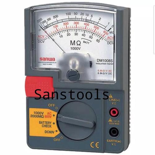 [EZR.3601293] Sanwa DM1008S digital analog insulation megger tester DM 1008S Asli